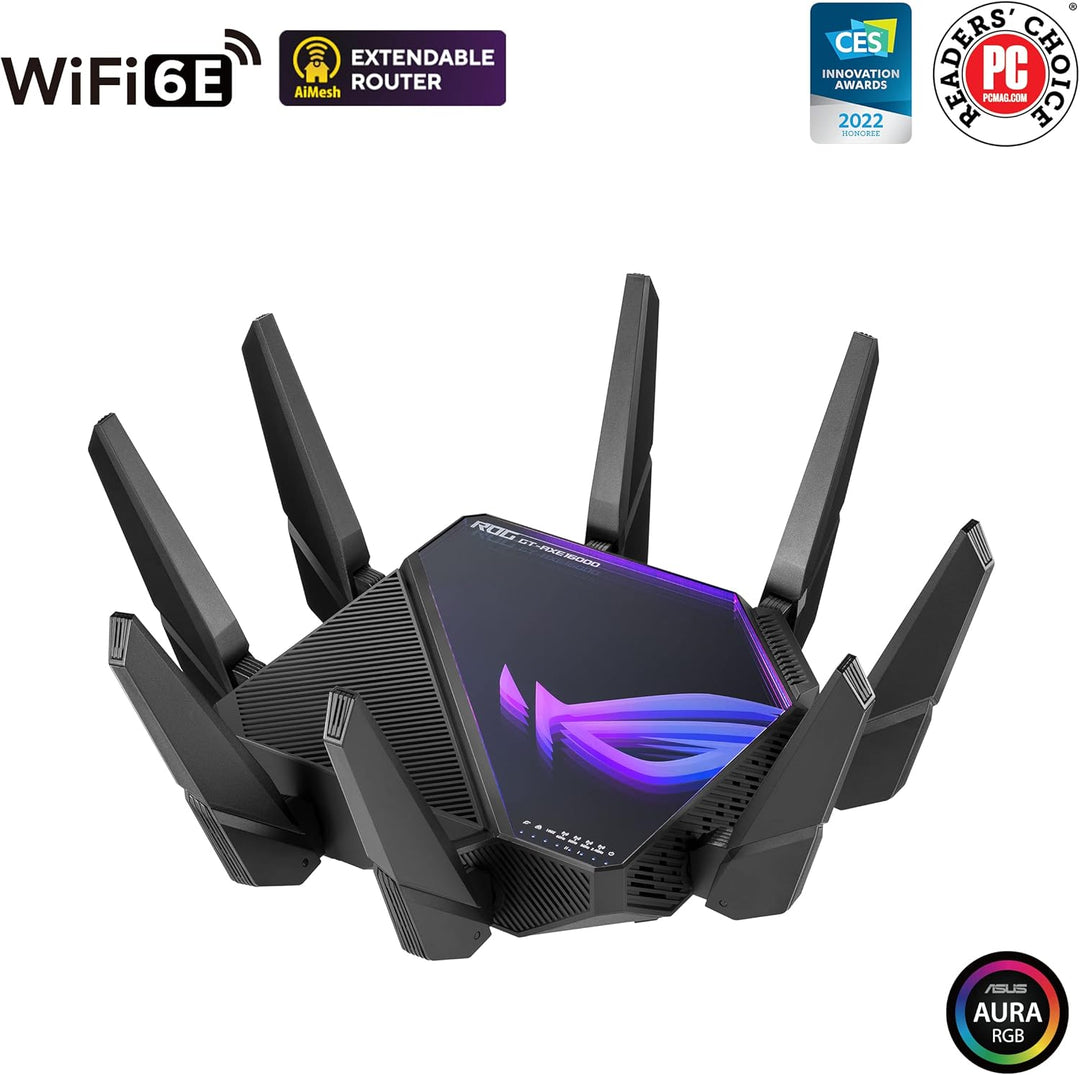ASUS Router de Juegos ROG Rapture WiFi 6E (GT-AXE16000) - Cuatro Ba...
