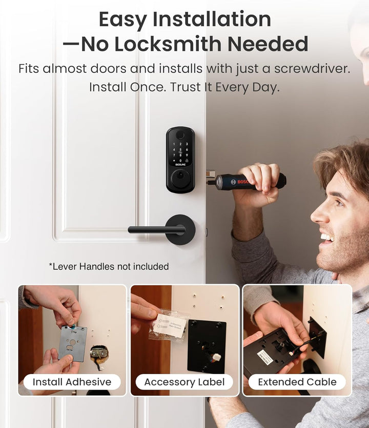 DESLOC Cerradura de puerta inteligente B200, cerradura de cerrojo i...