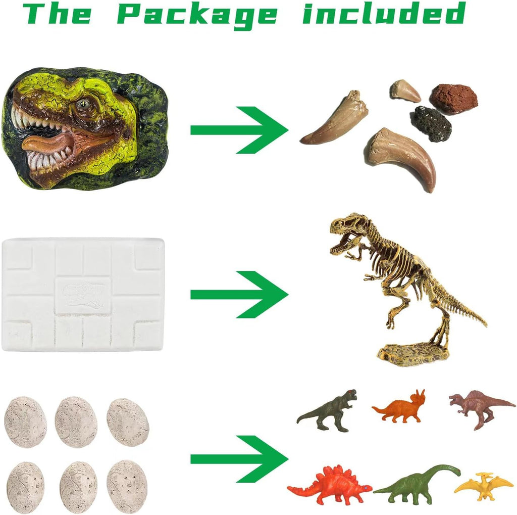 Kit de excavación de fósiles de dinosaurios para niños, kit de excavación de huevos, juguetes para niños de 5-7, 8-12, gran cumpleaños para niños y niñas