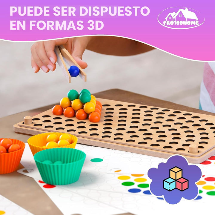 PRO100HOME - Juguetes Montessori de aprendizaje de madera para niño...
