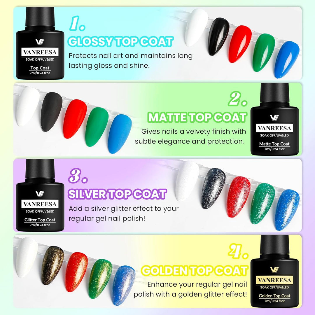 VANREESA Kit de esmalte de uñas de gel con luz UV, 53 piezas, juego...