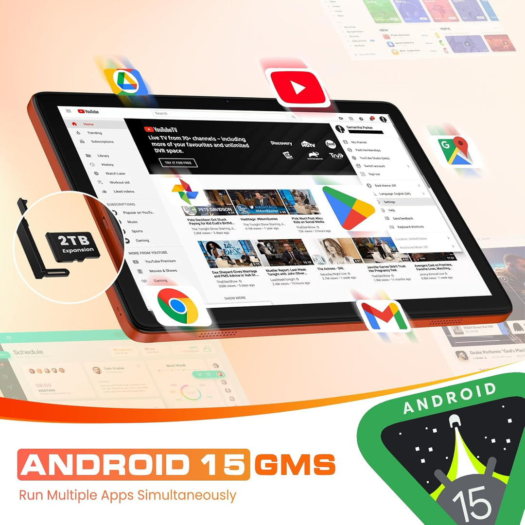 Tablet de 10 pulgadas, tableta Android 15, 12 GB de RAM y 128 GB de...