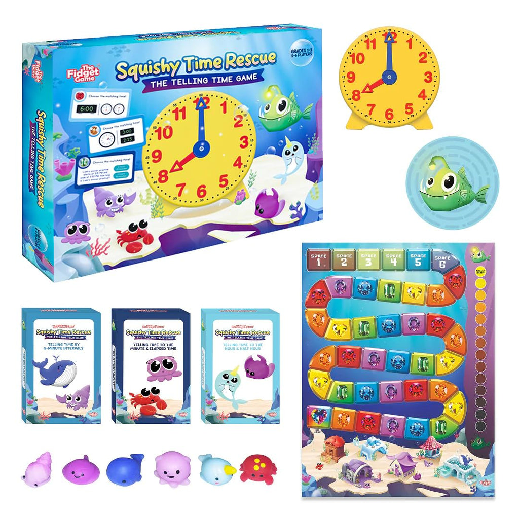 Fidget Game Squishy Time Rescue - Telling Time Game para Kids Ages 6-11