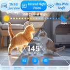 Frienhund Comedero automático para gatos con cámara 2K: alimentador automático para perros WiFi 5G con visión nocturna, dispensador de comida para gatos con contenedor grande de almacenamiento de