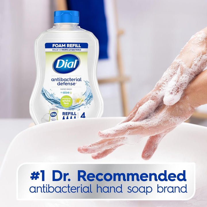 Dial Antibacterial Defense - Jabón de manos espumoso + aloe, té bla...