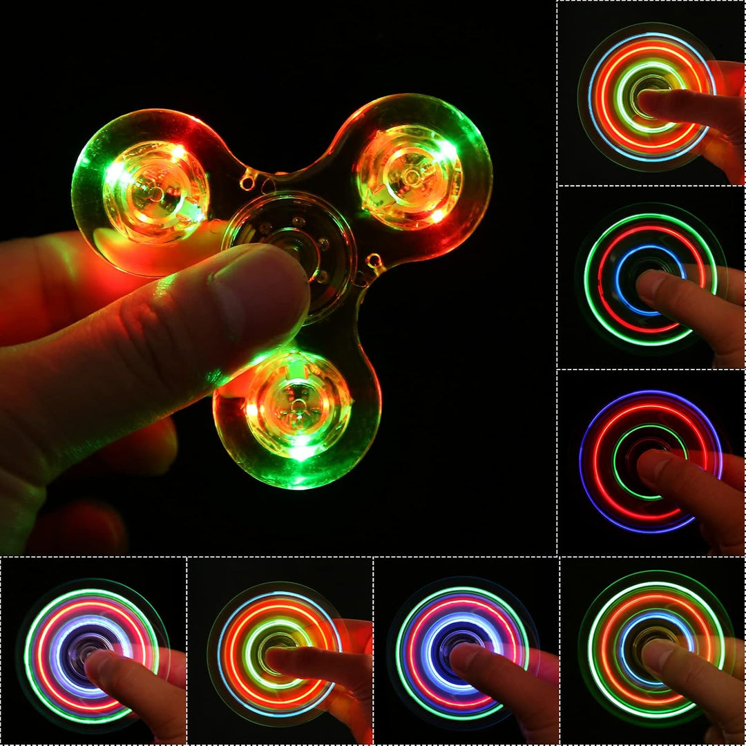 SCIONE Paquete de 5 juguetes giratorios con luz LED