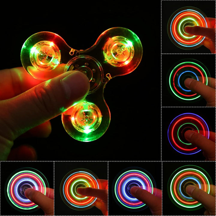 SCIONE Paquete de 5 juguetes giratorios con luz LED