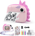 HiMont Cámara para niños, impresión instantánea, cámara digital selfie para niños con papel de impresión y tarjeta de 32G, video de 2.5K y cámara de impresión instantánea con bolígrafos de color para