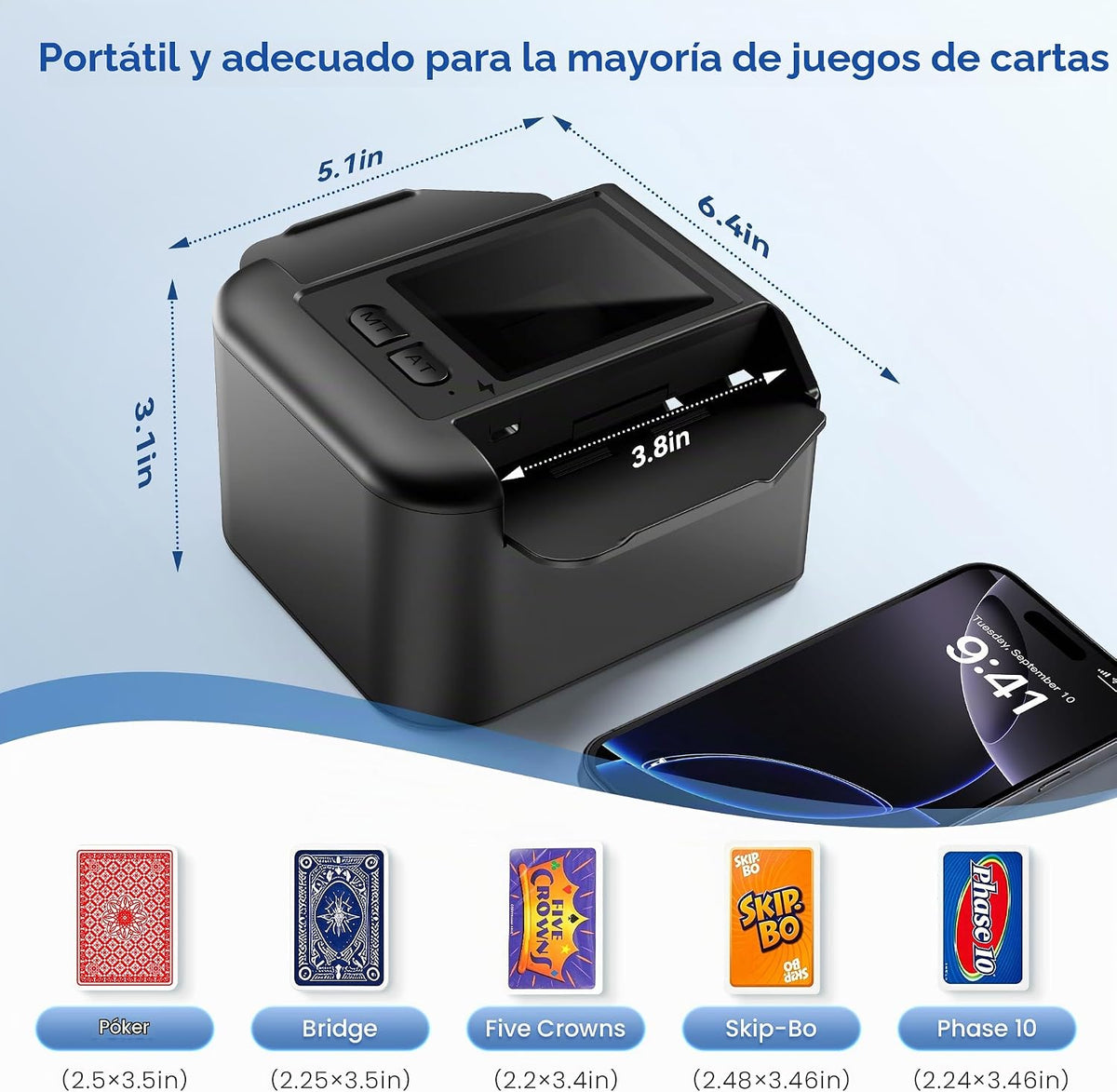 Automatic Card Shuffler, Card Shuffler Machine para 1-2 Decks