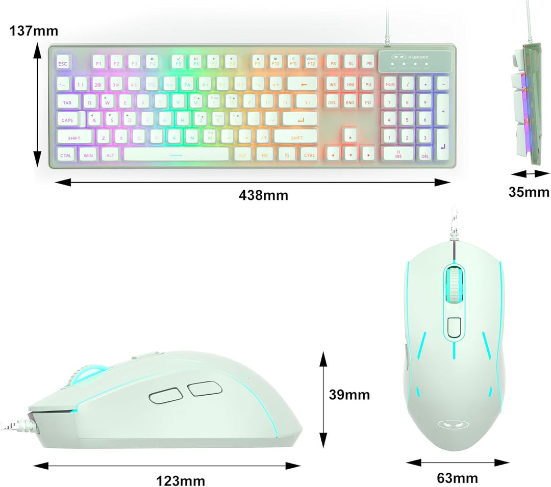 Combo de teclado y mouse para juegos, teclado K1 con retroiluminaci...