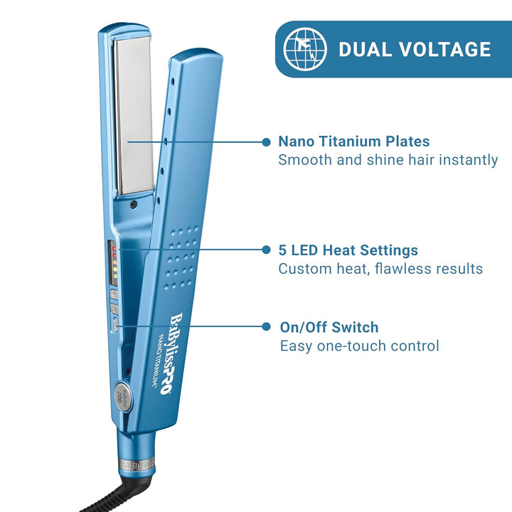 BaBylissPRO 1 1\/4" Digital Ionic Flat Iron, Hair Straightener,...