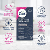 VEET Kit de depilación listo para usar para mujeres, tiras de cera...