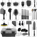 Kit de detalles de automóvil, juego de cepillos para detalles de automóvil, kit de limpieza de automóvil, herramientas de detallado automático para ruedas interiores y exteriores, accesorios profesionales de lavado de automóviles con herramienta de
