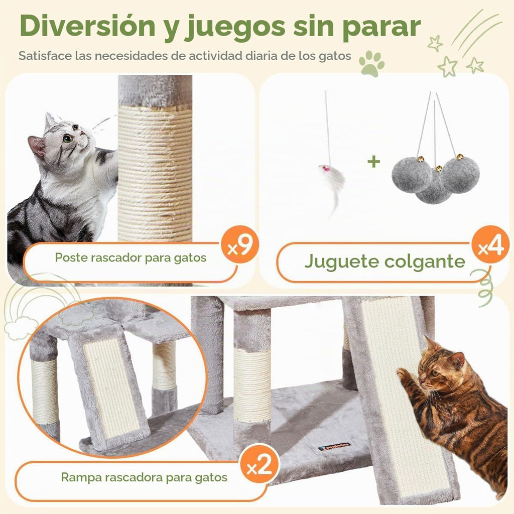 Taoqimiao Árbol para gatos grandes, torre XL de 76.8 pulgadas para gatos de