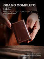 Cartera minimalista para hombres con tarjetero de crédito, cuero de grano completo más fino, billetera inteligente emergente, billetera delgada de tres pliegues, bloqueo RFID, bolsillo frontal