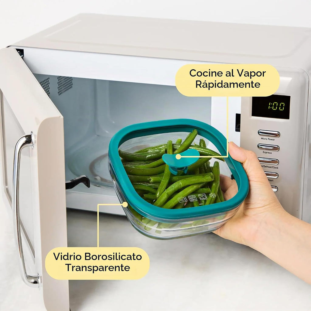 Anyday Paquete de 2 recipientes de vidrio para almuerzo de 2.5 tazas (kale)