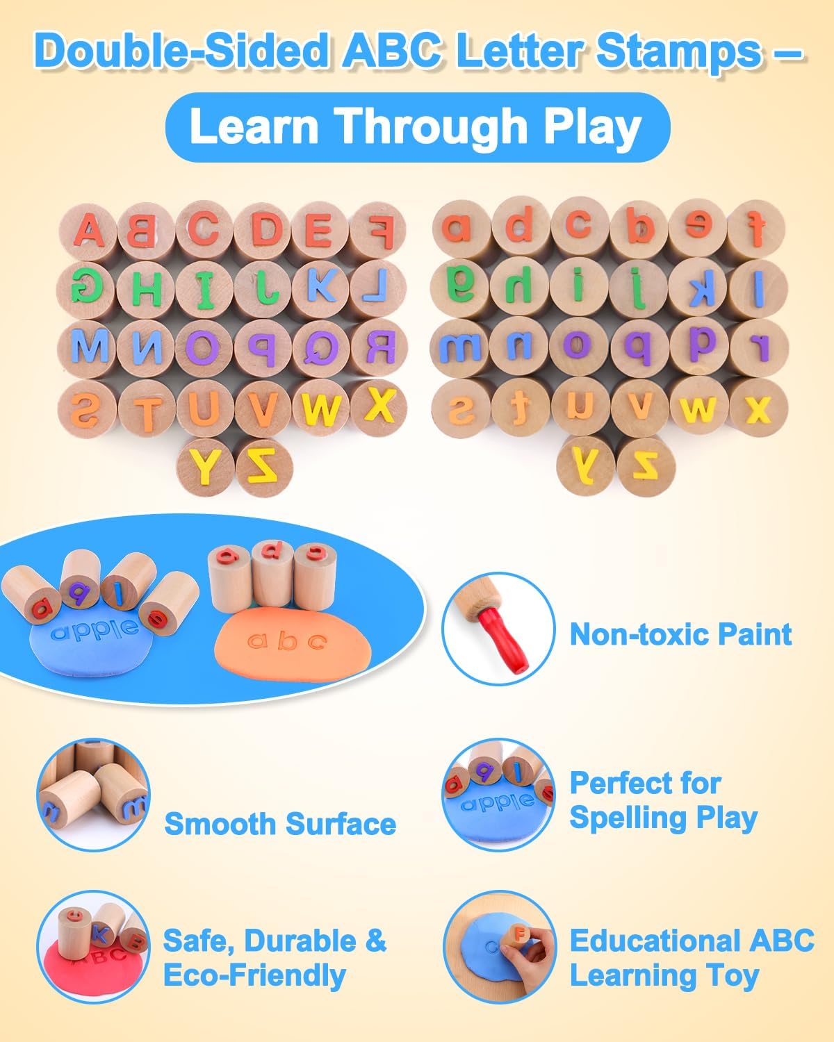 Juego de herramientas de masa de madera para niños de 3 a 6 años