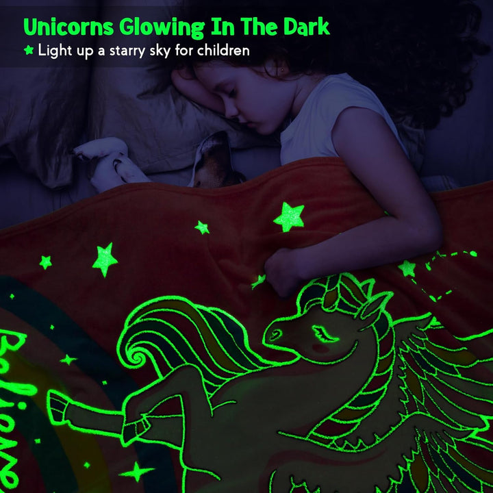 Regalos de unicornio y juguetes para niñas y niños - Manta que bril...