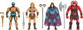 Masters of the Universe Paquete de 4 figuras de acción de juguete, He-Man, Skeletor