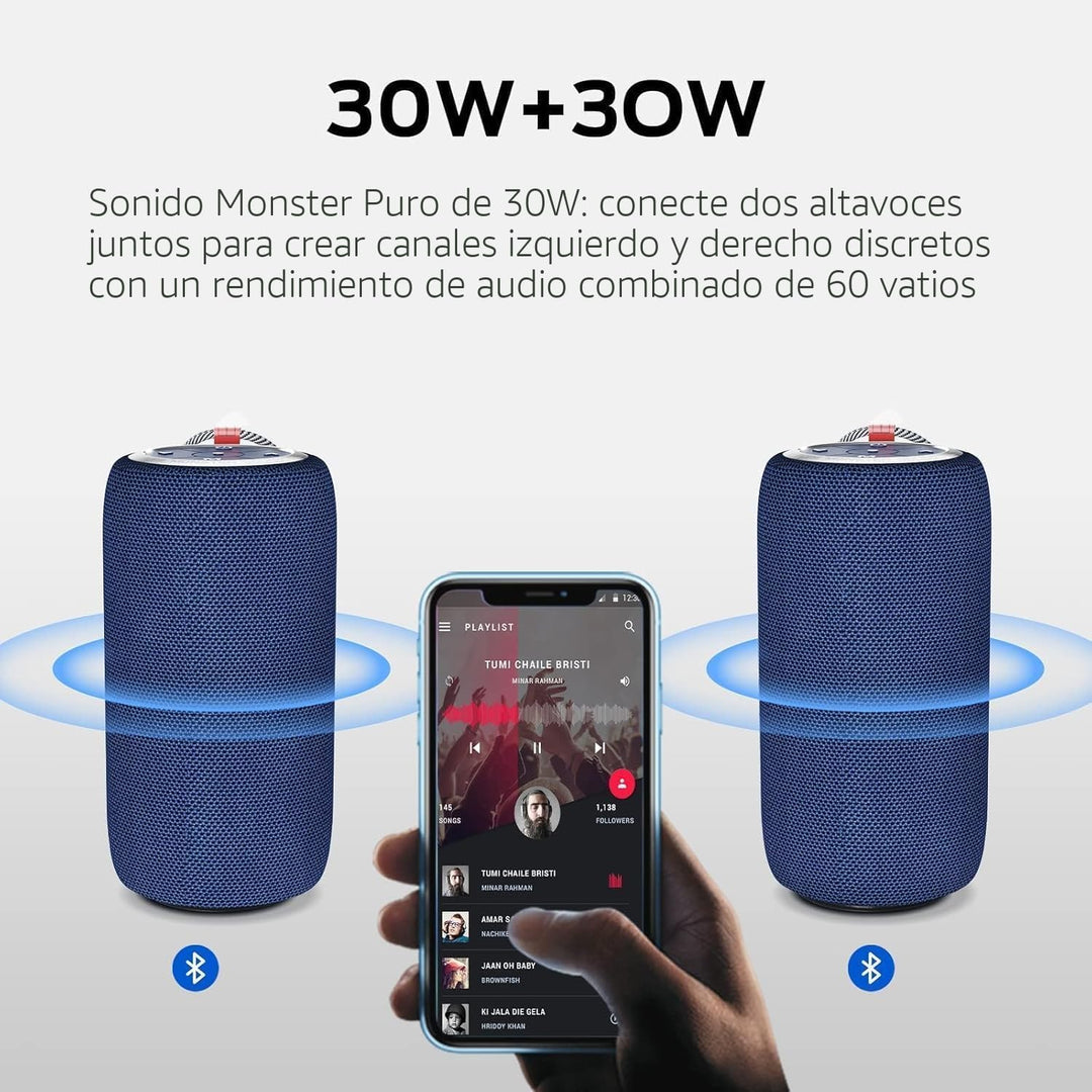 Monster S310 Altavoz Bluetooth actualizado, altavoz portátil de 30...