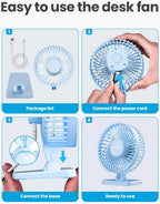 Gaiatop Ventilador de escritorio USB, pequeño pero potente, portáti...