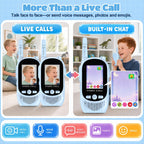Walkie Talkies de video para niños, paquete de 2 walkie talkies recargables con cámara y pantalla, radios bidireccionales de largo alcance para acampar en interiores y exteriores, regalos para niñas y