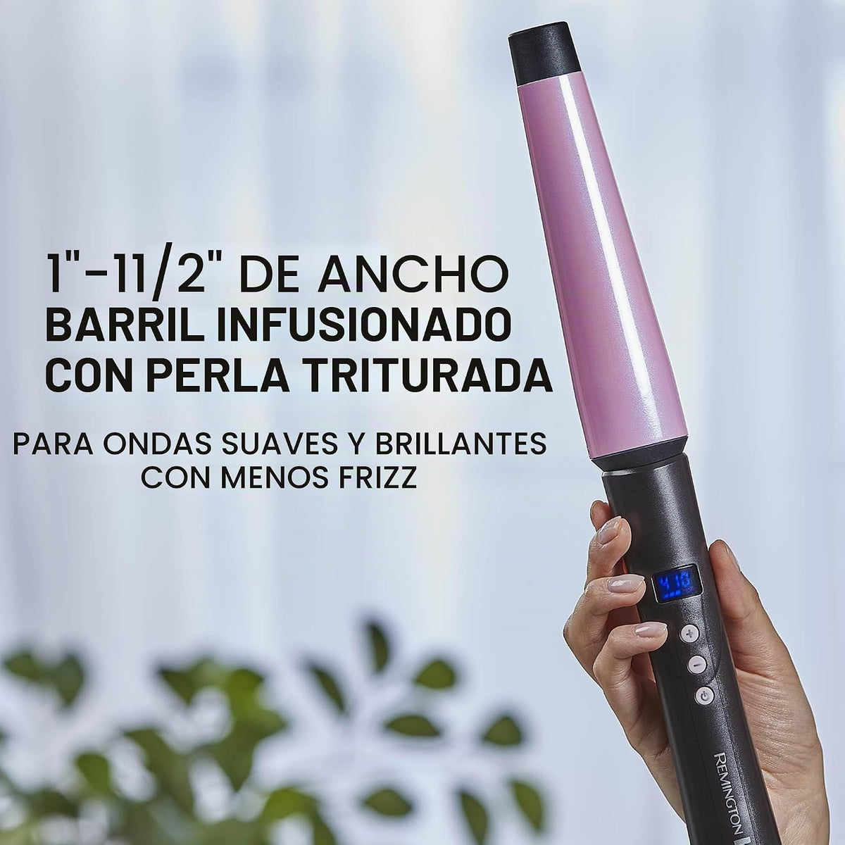 Colección Remington T Studio Salon Perla Plancha Digital para Crespos de Cerámica, Rosado