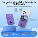 Cargador portátil magnético para iPhone y Apple Watch, 10800 mAh, 2...