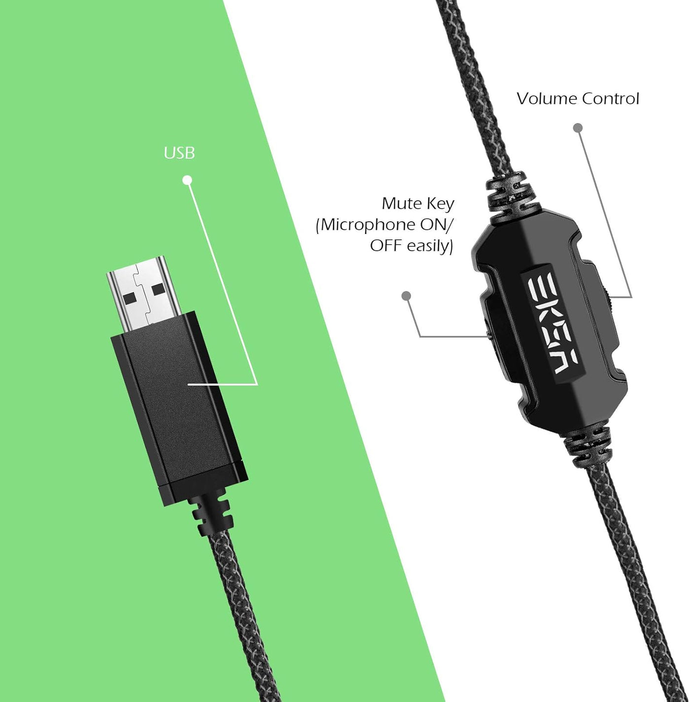 EKSA E1000 - Auriculares para juegos, auriculares para computadora...