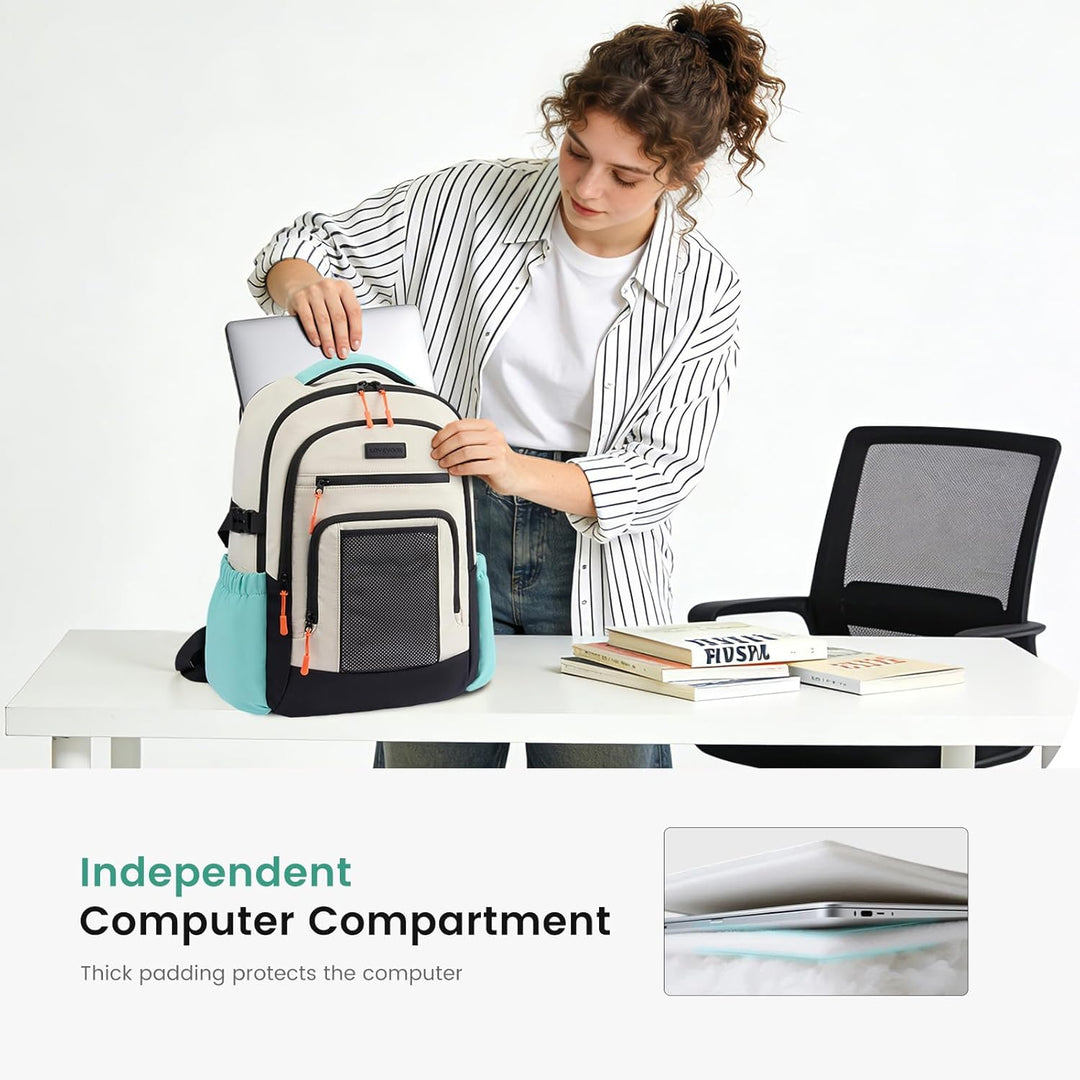 LOVEVOOK Mochila para laptop para mujer con portavasos grande, bols...