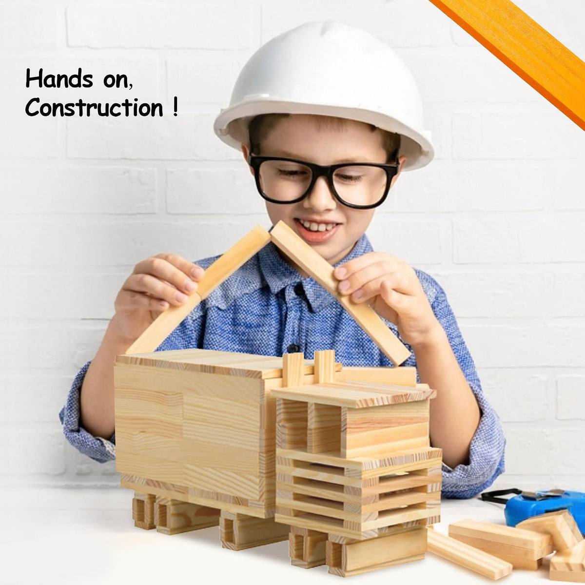 Juego de 100 piezas de bloques de construcción clásicos de madera, juguetes de construcción STEM sólidos para niños, juguetes Montessori de aprendizaje preescolar para niños pequeños, regalo