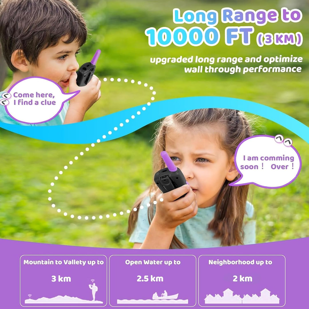 Vvinca - Walkie Talkies para niños, juego de walkie talkies recarga...