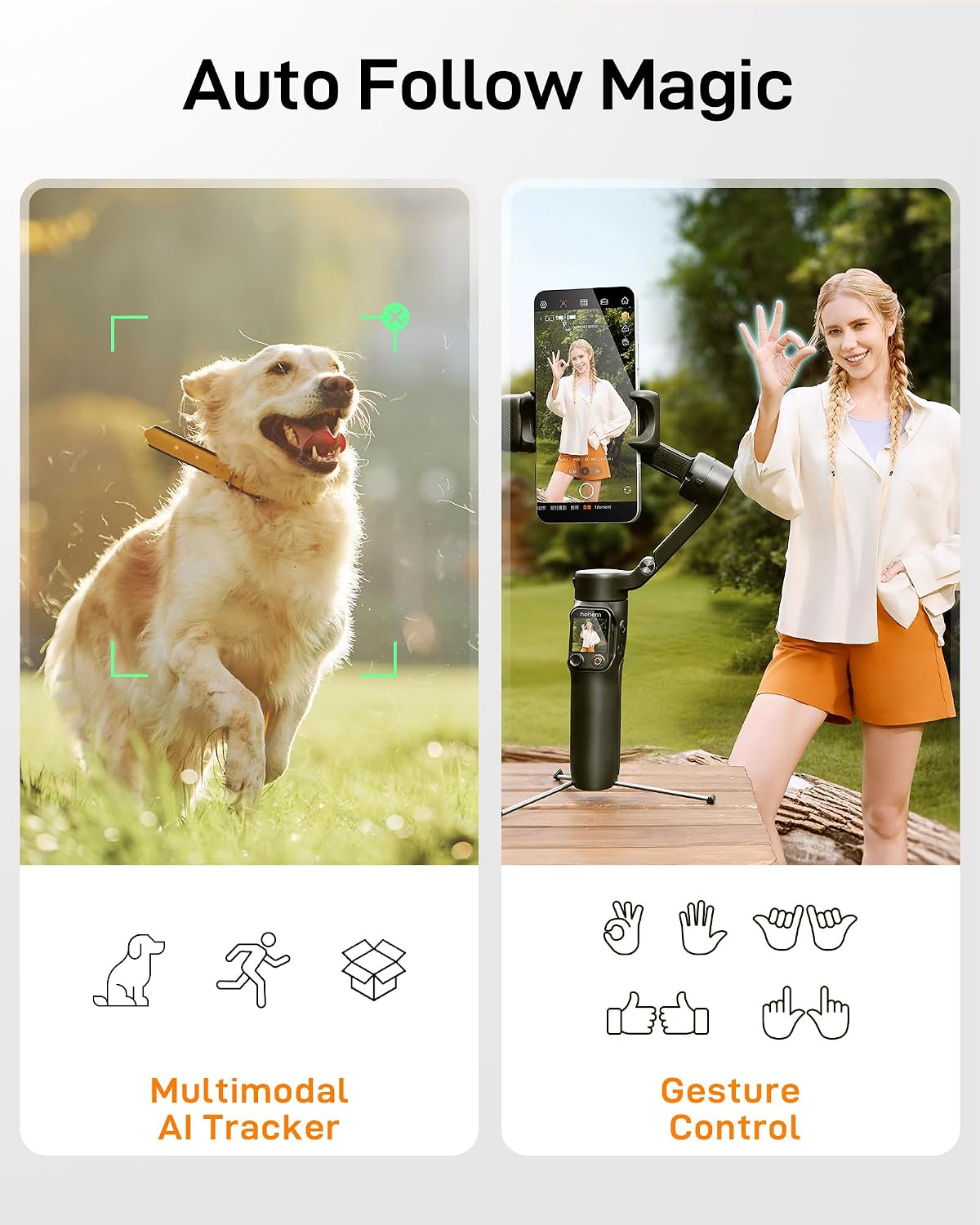 hohem iSteady V3 Ultra Gimbal Estabilizador para Smartphone y hohem iSteady X3SE Plus Gimbal Stabilizer para iPhone