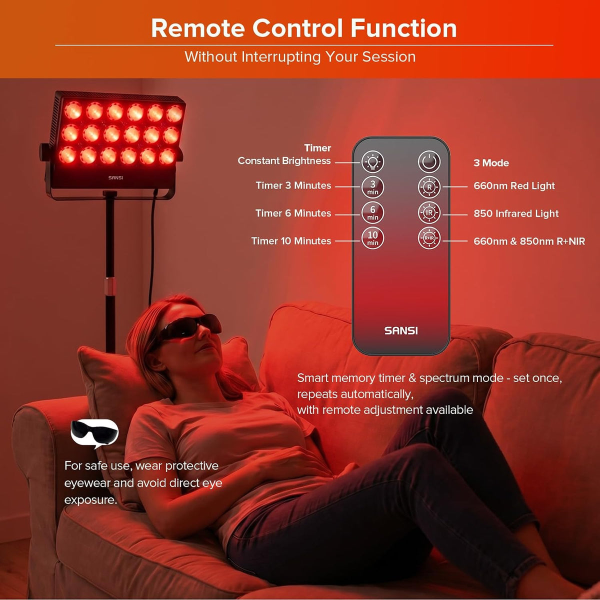 SANSI El panel impermeable de la terapia de la luz roja para el cuerpo y la