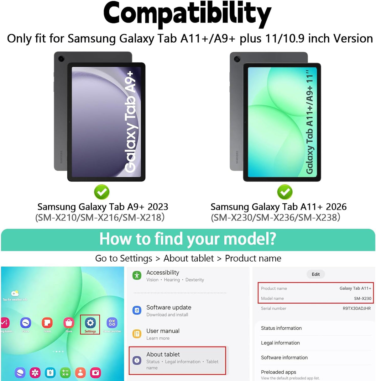 Funda a prueba de golpes para Samsung Galaxy Tab A11+ Plus de 11