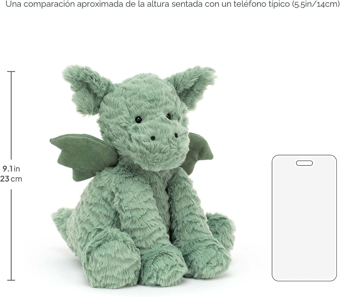 Jellycat Fuddlewuddle Dragón de peluche, 9 pulgadas, juguete de pel...