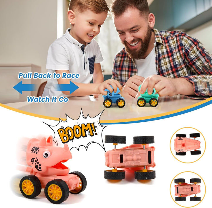 Juego de 18 autos de dinosaurio para niños pequeños mini