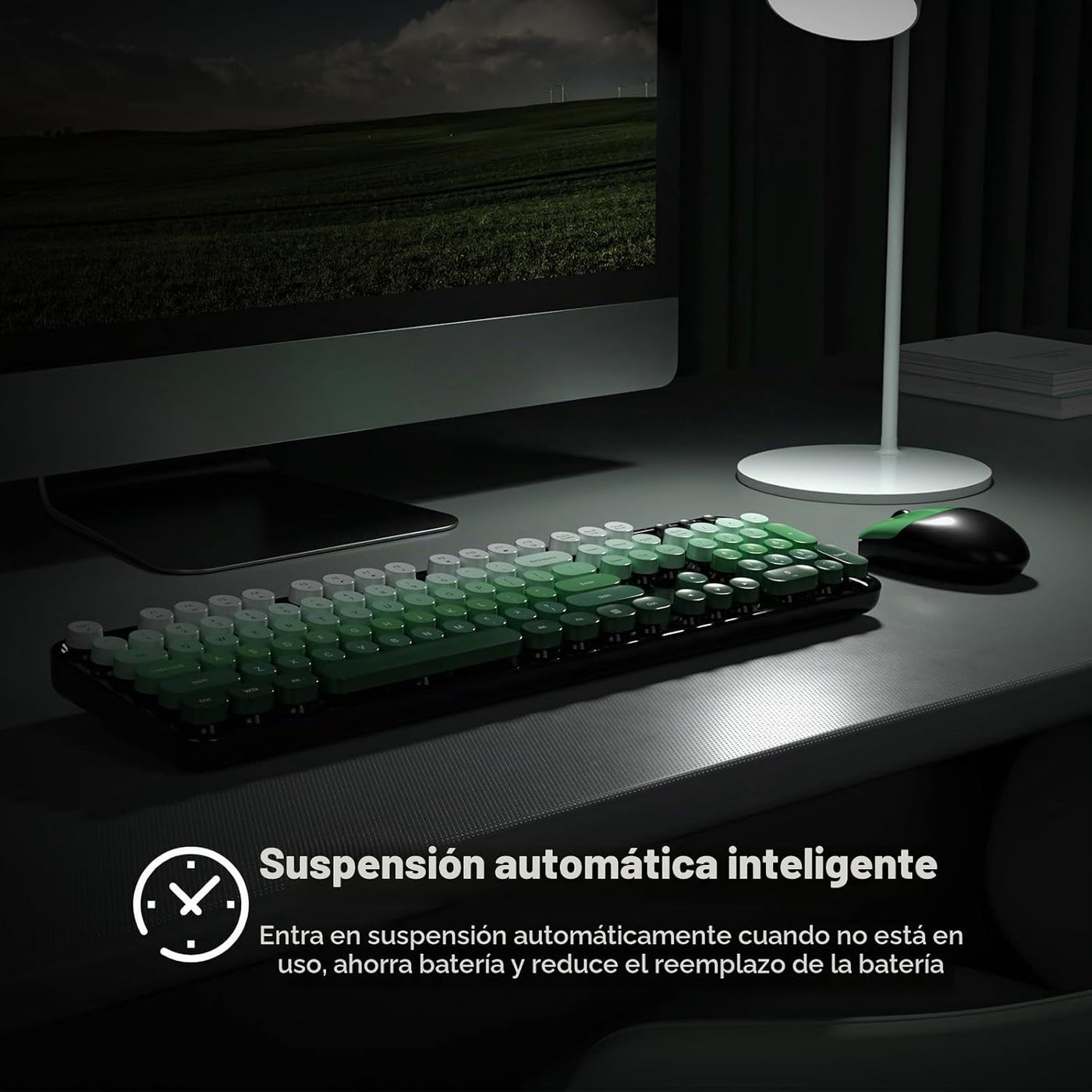 SQMD Combo de teclado y ratón inalámbricos, teclado de máquina de e...
