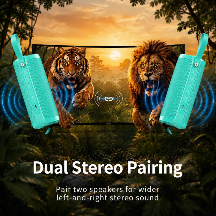 Bobtot Altavoz Bluetooth portátil, IPX6 impermeable con graves inte...