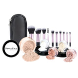 Kit básico con juego de 6 brochas y juego de bases de maquillaje mi...