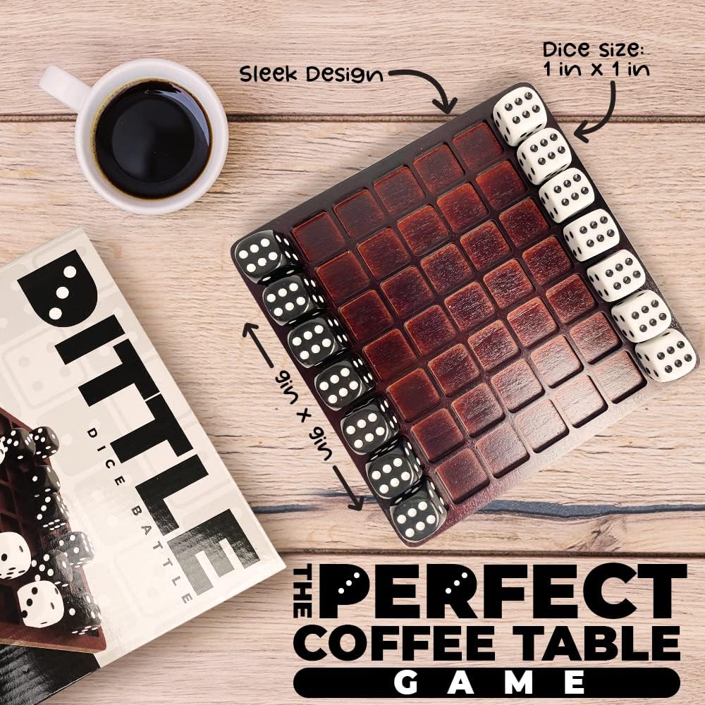 Dittle™ - Dice Battle | Juegos de dados para 2 jugadores para adultos | Juegos de mesa para adultos para 2 jugadores | El mejor juego de dos jugadores para adultos | Diversión de mesa de centro de