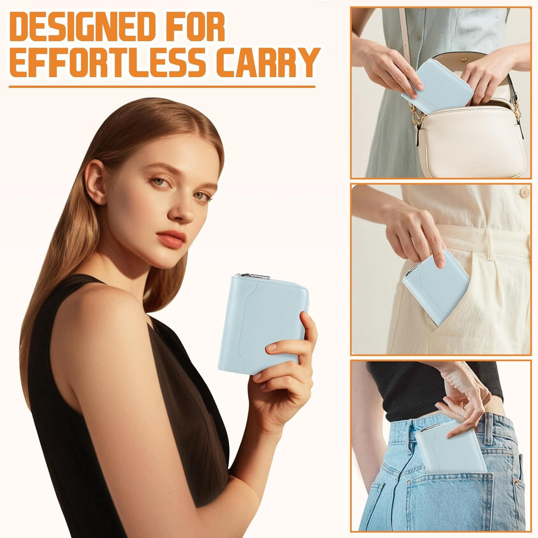 HUANLANG Billetera para hombre con bloqueo RFID, multitarjetero, bi...