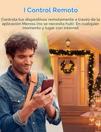 meross Enchufe inteligente para exteriores compatible con Apple HomeKit, Siri, Alexa, Google Assistant y SmartThings, toma impermeable para exteriores, control remoto y de voz, temporizador