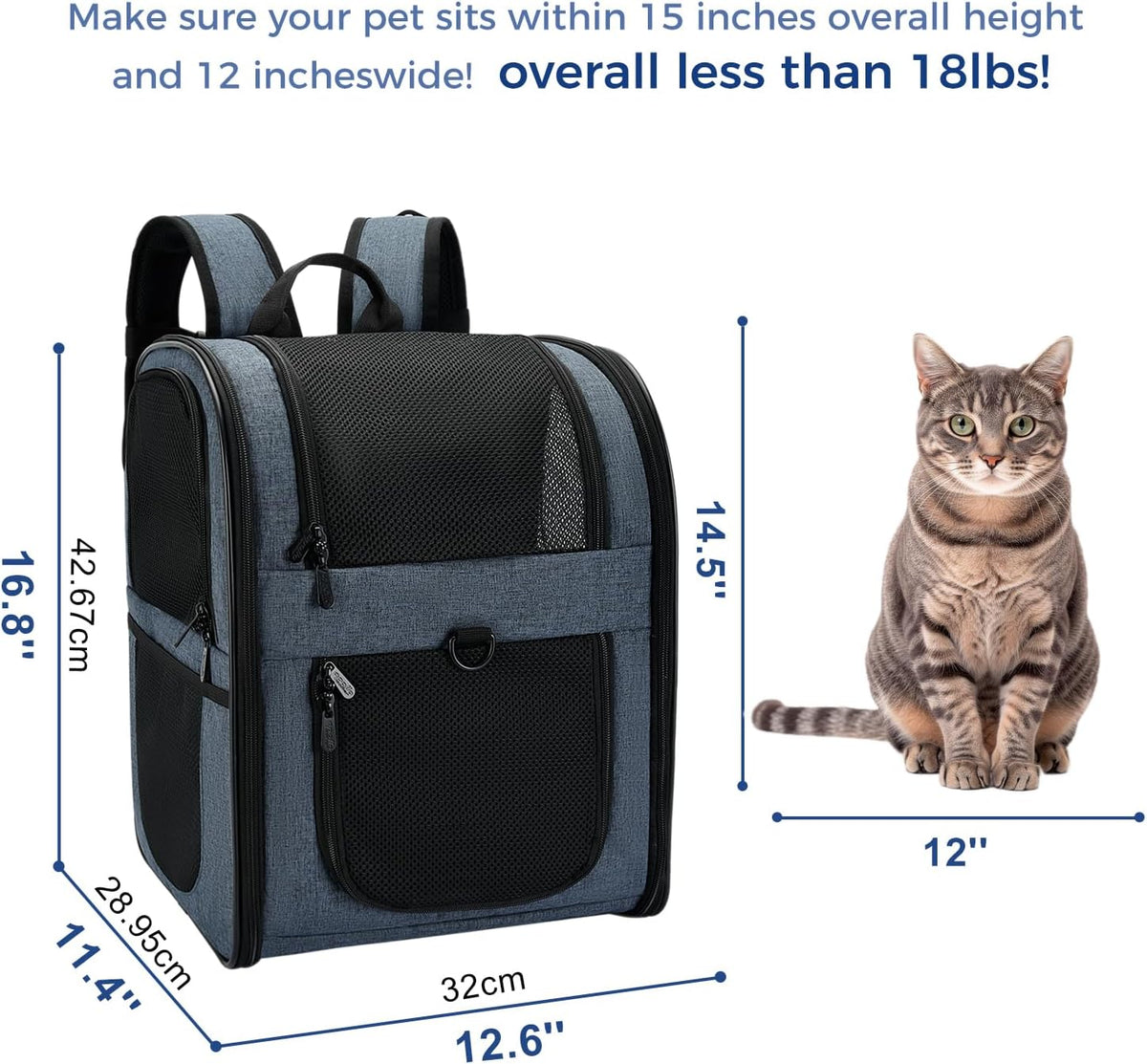 Apollo Walker - Mochila portadora para gatos, marco de soporte