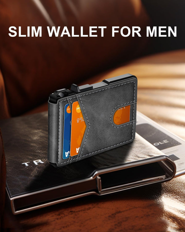 Cartera para hombres, cartera minimalista para hombres de 9-13 tarj...