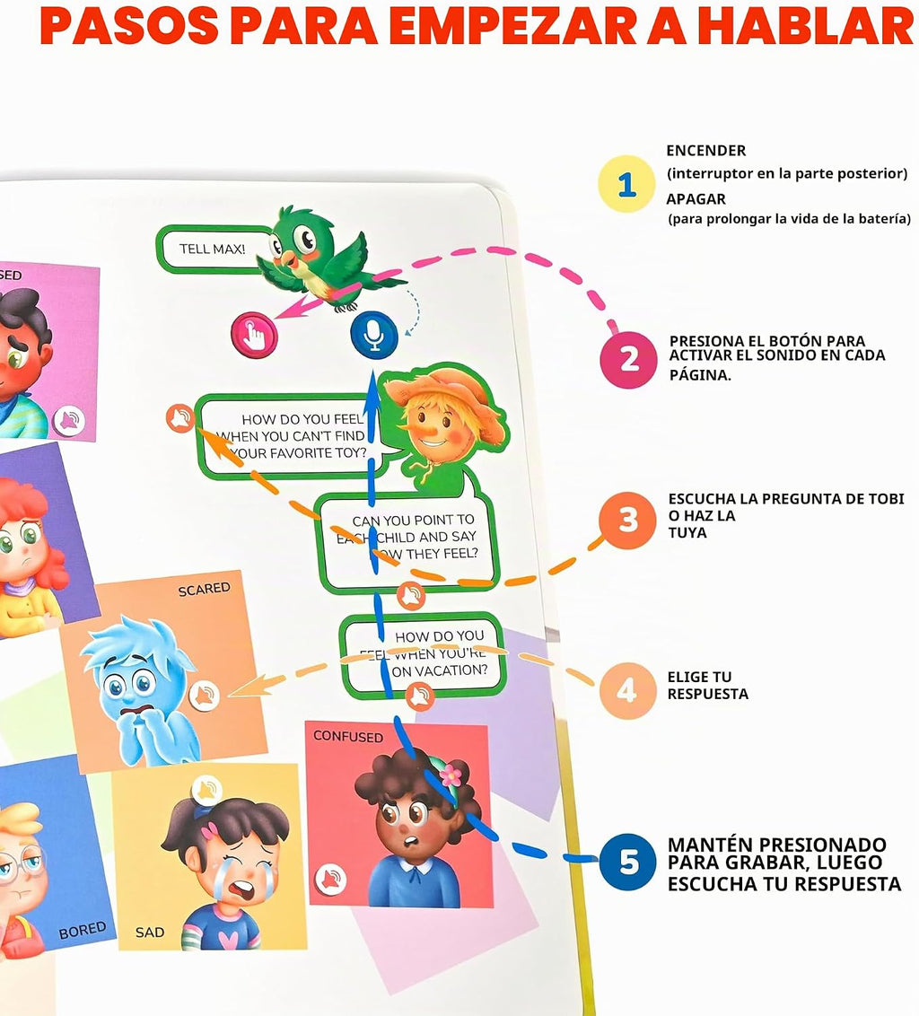 Libros de sonido interactivos para niños pequeños de 3 a 5 años graba y