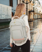 LOVEVOOK Mochila de viaje para mujer y hombre, Rosa-gris, Mochilas...