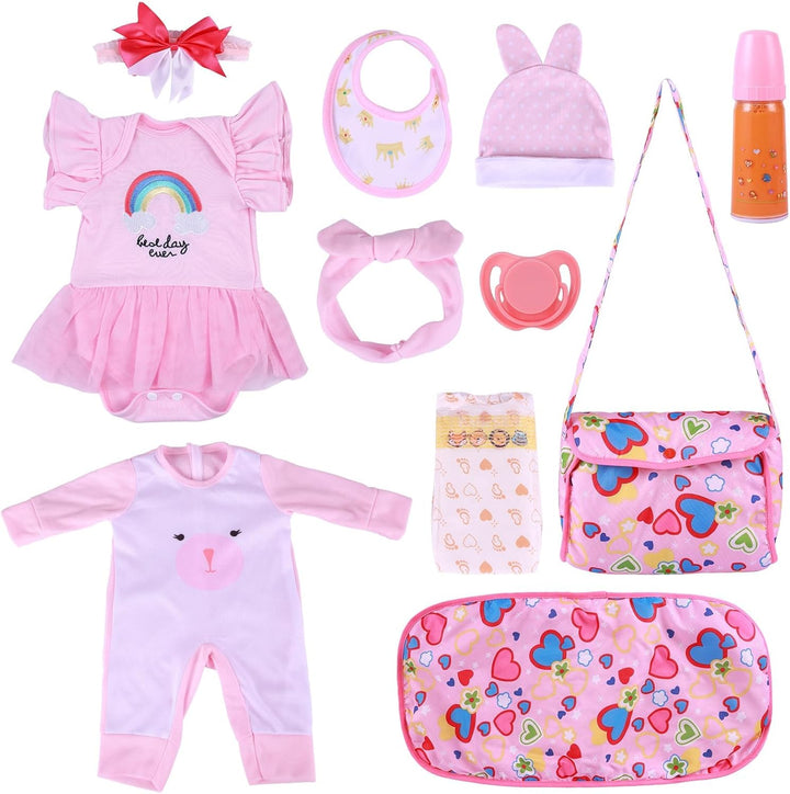 BABESIDE 11 piezas de ropa y juego Reborn para muñeca bebé de 17-22...