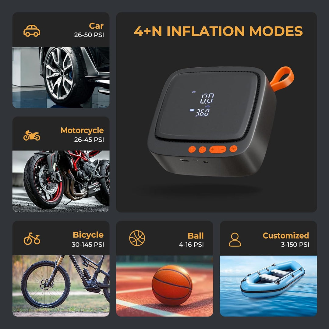 Baiikforza Inflador de neumáticos de doble potencia AP22, compresor...