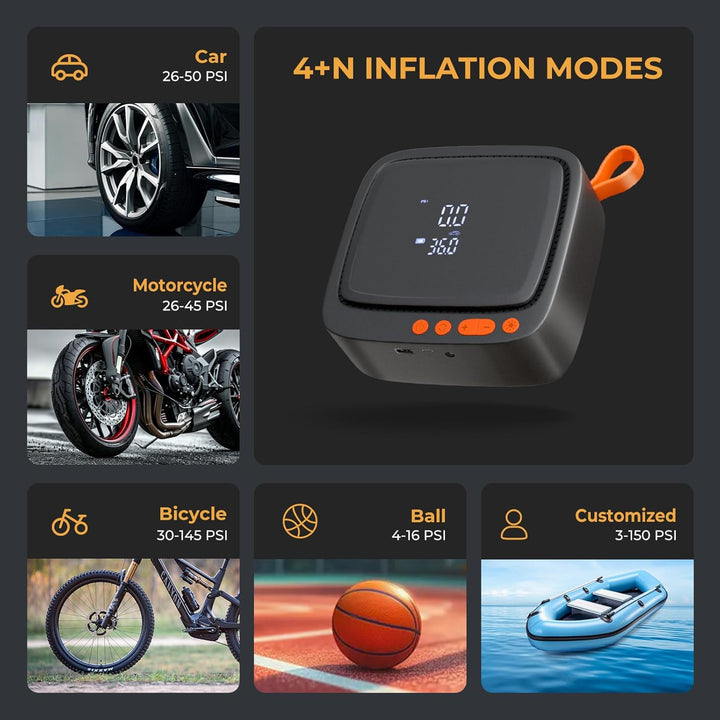 Baiikforza Inflador de neumáticos de doble potencia AP22, compresor...